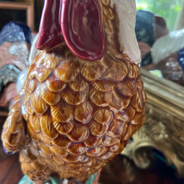 1970s Large Italian Hand Painted Rooster For Sale - Image 4 of 6