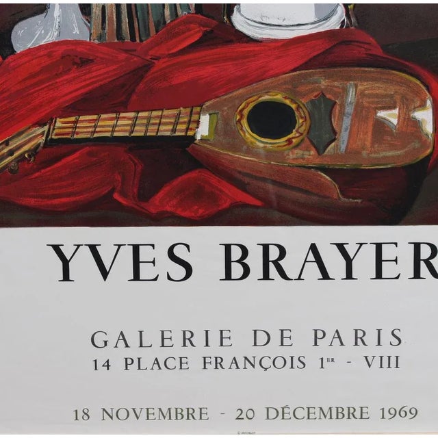 Vintage French Exhibition Poster by Yves Brayer for Galerie de Paris, 1969 For Sale - Image 10 of 12