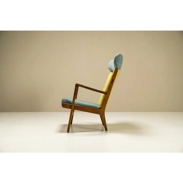 Mid-Century Modern Ap-15 Wingback Armchair in Teak and Two-Tone Fabric by Hans J. Wegner, Denmark, 1951 For Sale - Image 3 of 9