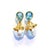 Bochic “Capri” London Topaz & Sapphire Earrings Set In 18K Gold & Silver For Sale - Image 4 of 10