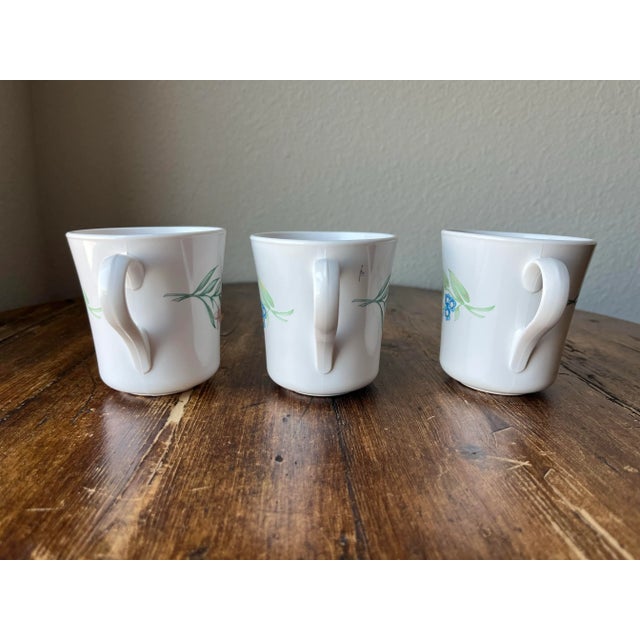 Shabby Chic 1990s Corningware Mugs Set of 3 My Garden Pattern Floral Design For Sale - Image 3 of 9