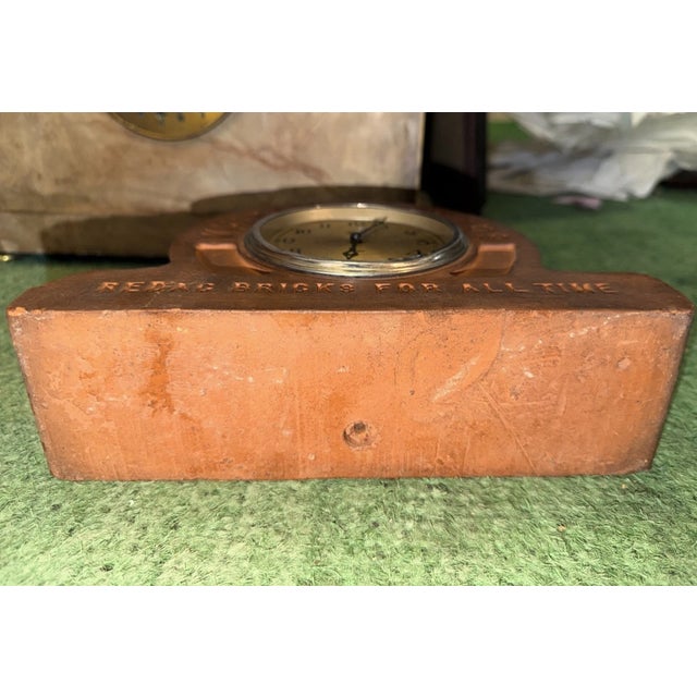 Antique English Advertising Desk or Mantel Clock - Whitaker Leeds Bricks For Sale - Image 11 of 12