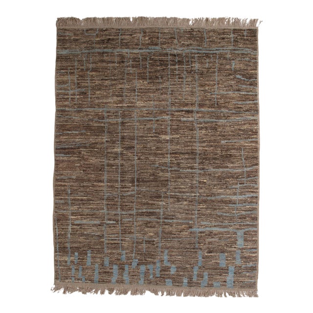 Vintage Hand-Knotted Moroccan Rug 8'1" X 10'3" For Sale