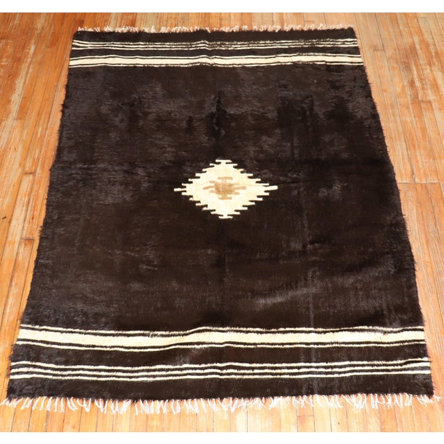 Late 20th Century Mohair Rug - 5' x 6'7" For Sale - Image 17 of 18