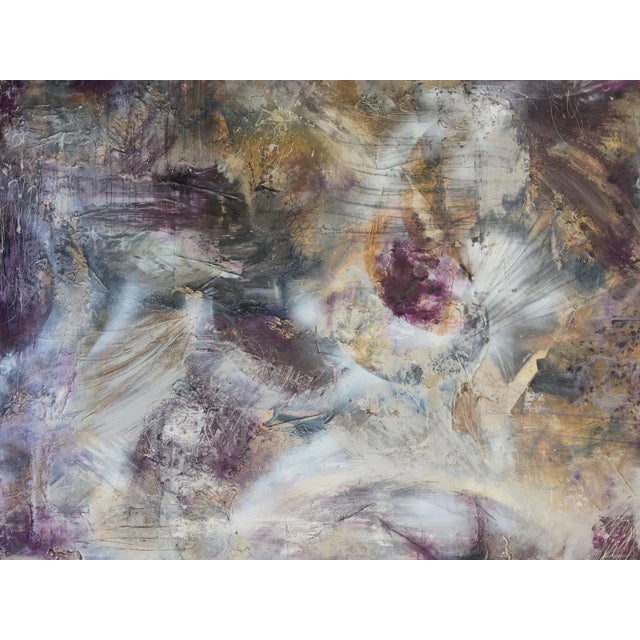 2020s "Celestial" Original Abstract Modern Purple Metallic Painting For Sale - Image 5 of 7