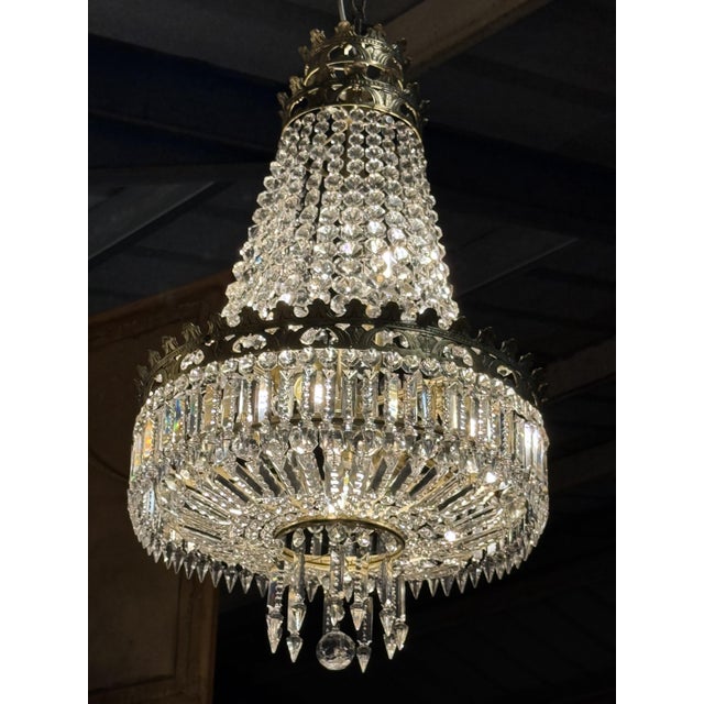 Louis XV Eight-Light Cage Chandelier with Crystal and Gilt Bronze Pendants, 1890s For Sale - Image 6 of 6