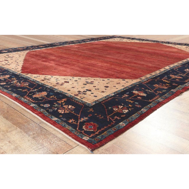 Textile Late 20th Century Vintage Persian Gabbeh Rug, 08'06 X 11'03 For Sale - Image 7 of 10