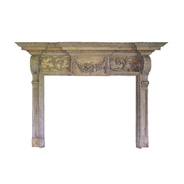 Antique Carved Georgian Style Mantel For Sale