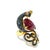 Bochic "Orient" Ruby & Sapphire Swan Cocktail Ring Set 18K & Silver For Sale - Image 9 of 18