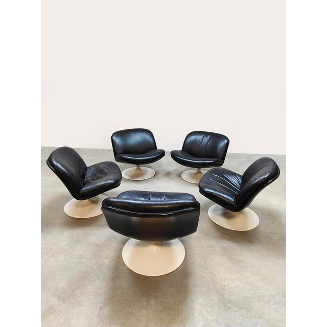 Artifort Vintage Model 504 Swivel Lounge Chairs by Geoffrey Harcourt for Artifort, 1960s, Set of 5 For Sale - Image 4 of 8