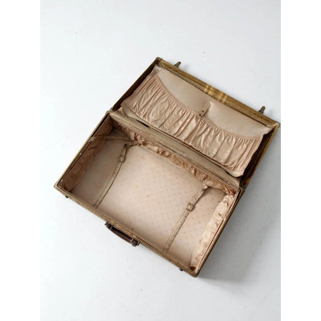 Vintage Striped Suitcase For Sale - Image 9 of 11