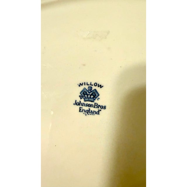 Blue Willow Serving Platter by Johnson Bros. For Sale - Image 10 of 13