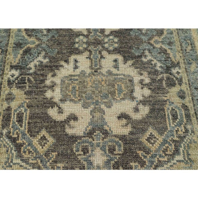 Turkish Oushak Rug 2'11" x 8'9" #20215 For Sale - Image 4 of 8