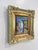 A charming vintage hand-painted enamel on copper plaque depicting an elegant rainy evening promenade illuminated by...