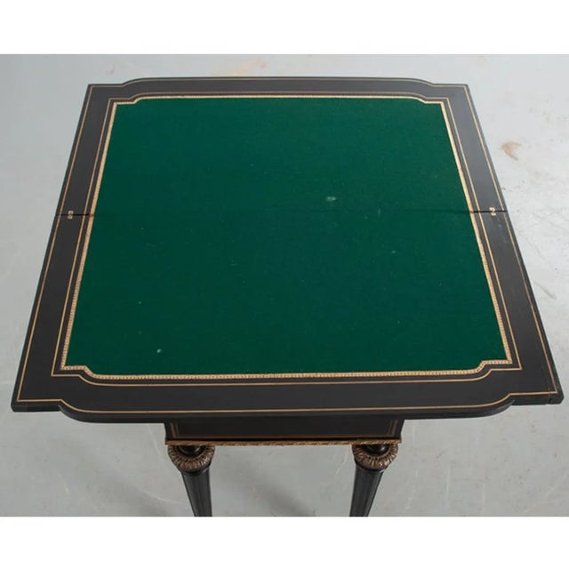 French 19th Century Ebonized and Inlay Game Table For Sale - Image 4 of 13