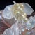 Antique Murano Pink Opal Gold Flecks Iridescent Diamond Quilted Surface Italian Art Deco Glass Serving Bowl For Sale In Orlando - Image 6 of 12