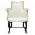 Antique Mahogany & Nailhead Ivory Leather Armchair For Sale