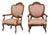 Louis XV Style Walnut Fauteuils, Pair For Sale