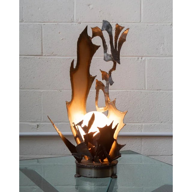 1970s Artist Made Brutalist Steel Table Lamp For Sale - Image 10 of 12