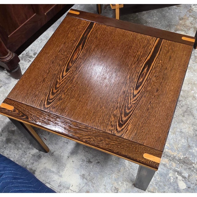 Exceptional Pair of Mid-Century Modern Zebrawood Side Tables With Contrasting Solid-Wood Joinery, Circa 1960s For Sale - Image 14 of 16