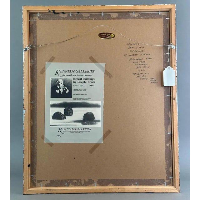 Mid-Century Modern 1950s Joseph Hirsch Signed Seated Nude Pen and Ink Drawing For Sale - Image 3 of 7