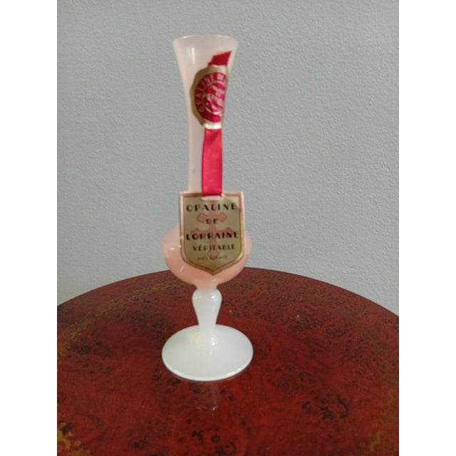 1950s Soliflore Vase in Pink Opaline Glass from Lorraine Portieux Glassworks, France, 1950s For Sale - Image 5 of 5