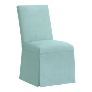 Slipcover Dining Chair in Velvet Caribbean For Sale