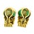 1980s GWK 18k Gold Chrysoprase Intaglio Diamond Earrings, Pair For Sale In Miami - Image 6 of 12