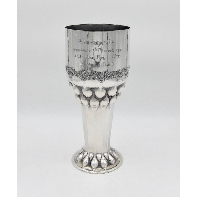Metal Orivit Art Nouveau Silver Trophy Vase From Germany For Sale - Image 7 of 13
