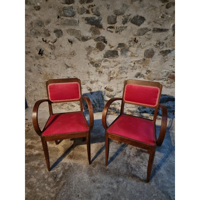 French Art Deco Beech Armchairs, 1930s, Set of 2 For Sale - Image 15 of 17