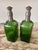 Mid 20th Century Vintage Green Glass Decanters With Pewter Cage and Stopper - Pair For Sale - Image 5 of 9