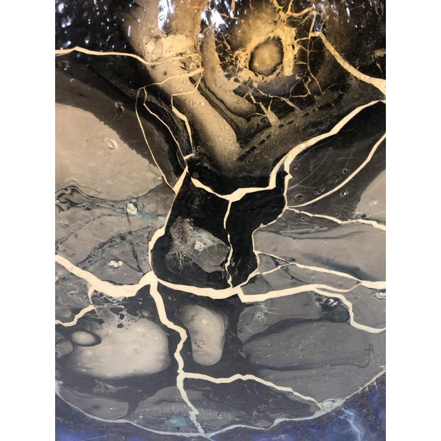 1960s Henri Baviera striking Modernist Abstract Painting Titled 'seisme' by Henri Baviera For Sale In Philadelphia - Image 6 of 11