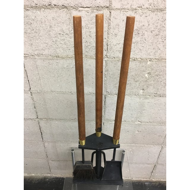 Vintage Wood and Brass Fire Poker Set - 4 Pieces For Sale - Image 6 of 6