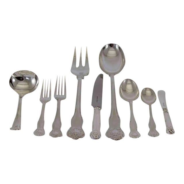 New Royal-Husk Silverplate Flatware Set for 12- 75 Pieces For Sale