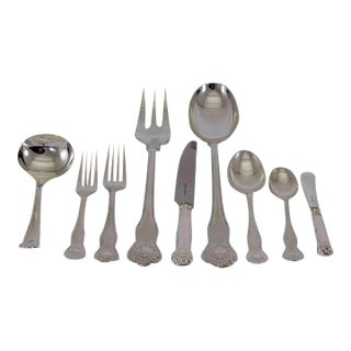 Vintage Royal-Husk Silverplate Flatware Set for 12- 75 Pieces For Sale