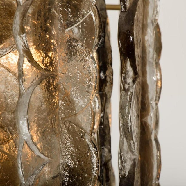 Large Chandeliers with Citrus Swirl Smoked Glass attributed to J. T. Kalmar for Kalmar, Austria, 1969 For Sale - Image 3 of 13