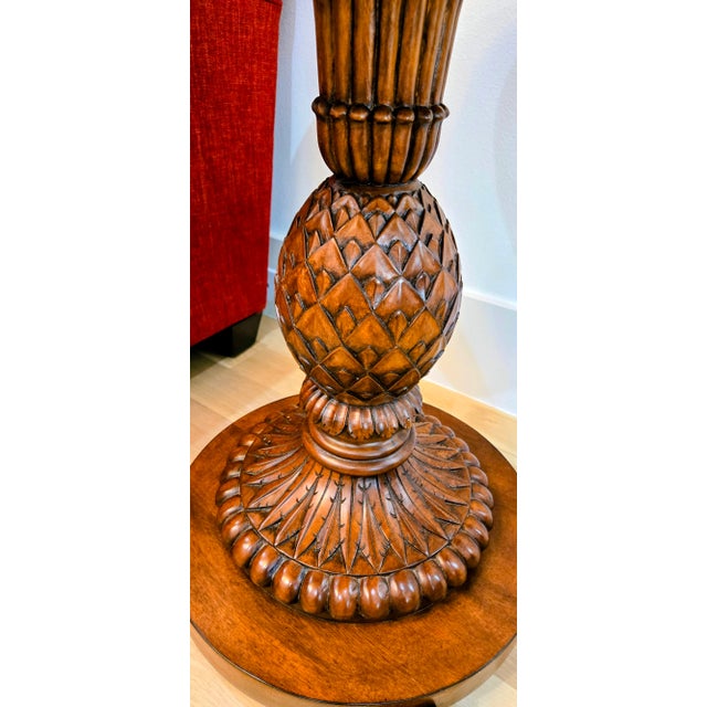 1980s 1980s Ethan Allen Pineapple Pedestal Accent Table – Old World Treasures For Sale - Image 5 of 8