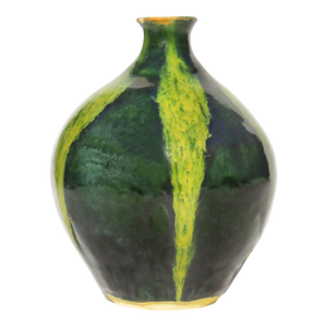 Signed Japanese Earthenware Bottle Vase