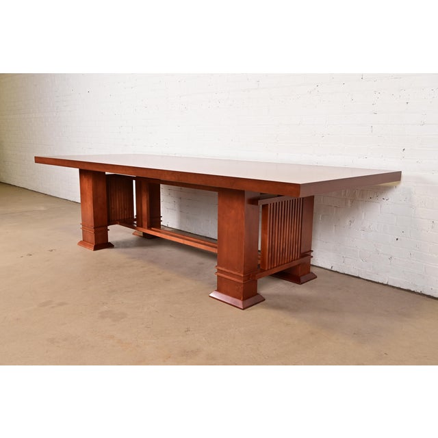 Frank Lloyd Wright for Cassina Arts & Crafts "Allen" Dining Table, Newly Refinished For Sale - Image 9 of 9