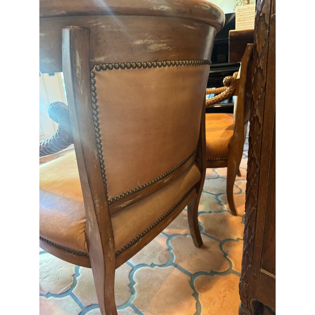 Old Leather Chairs - A Pair For Sale - Image 9 of 12