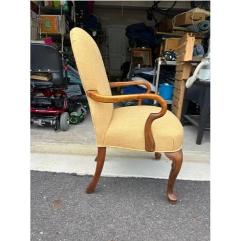 Queen Anne Style Upholstered Armchair For Sale In Philadelphia - Image 6 of 6