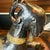 Title: Vintage Northern Thai Style Carved Wood Ram Sculpture - Black Lacquer &amp; Gilt Up for sale is a striking vintage...