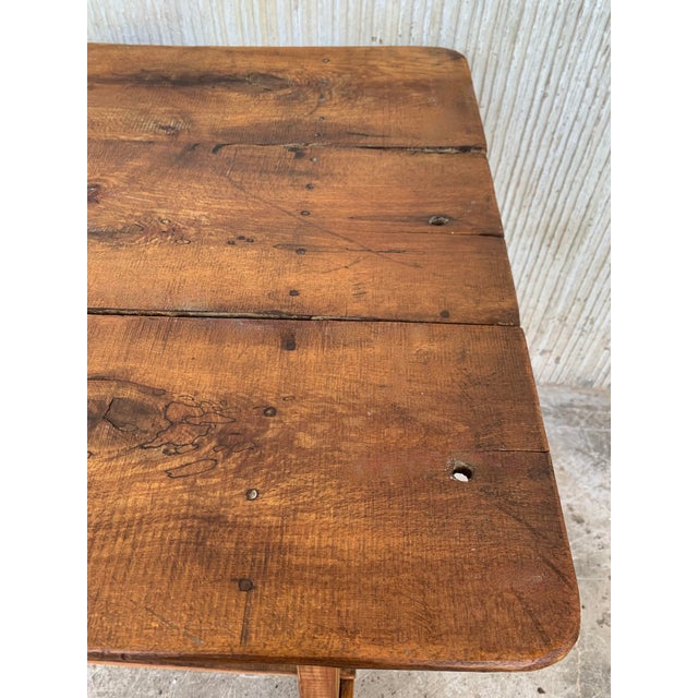 Brown 19th Century Spanish Country House Pine Farmhouse Table For Sale - Image 8 of 10