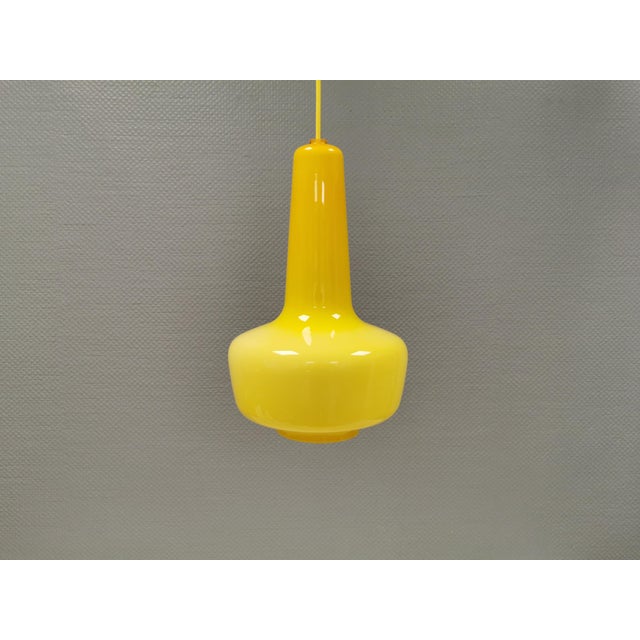 Large Vintage Glass Hanging Lamp by Jacob E Bang for Fog & Mørup, 1960s For Sale - Image 14 of 14