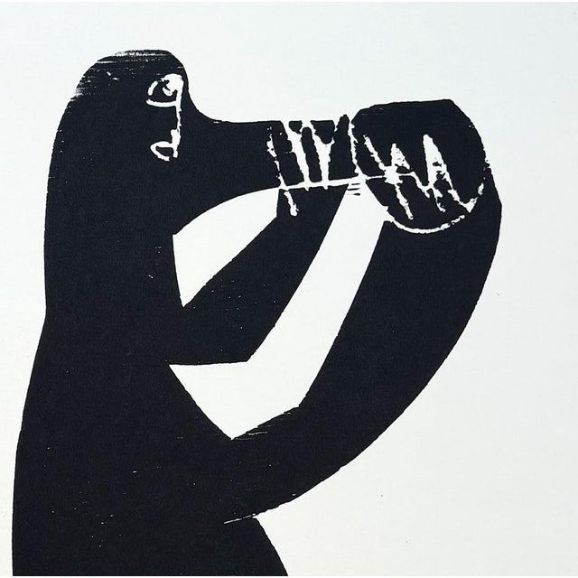 Hap Grieshaber, Composition, 1966, Woodblock Print For Sale - Image 4 of 6