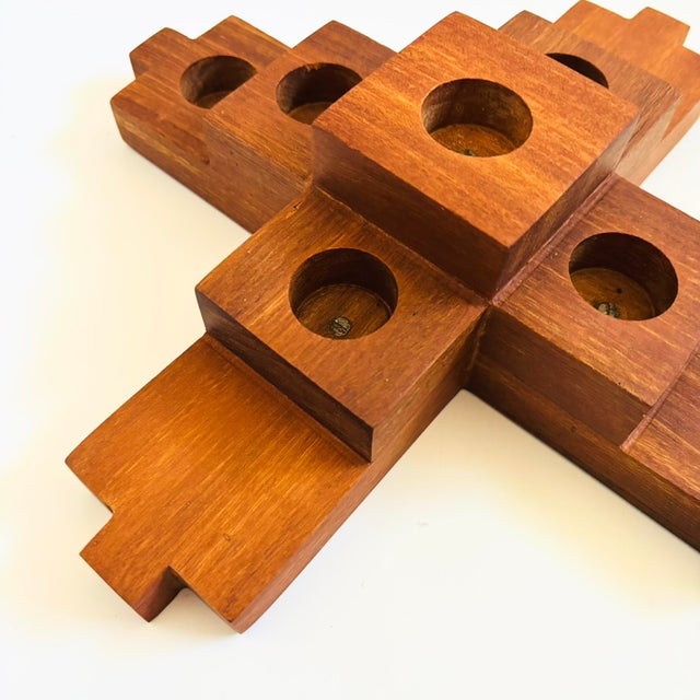 Vintage Wood Block Candle Holder For Sale In San Francisco - Image 6 of 10