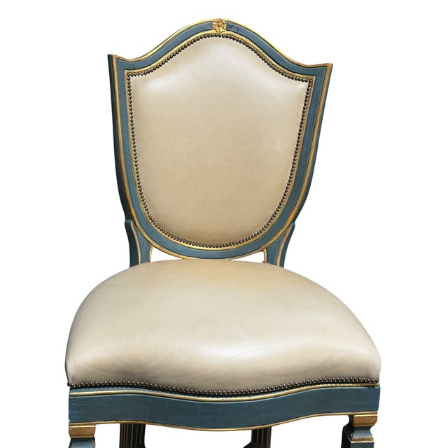 1 of 3 Tall Charles Pollock for William Switzer Shield Back Swivel Barstool For Sale In Los Angeles - Image 6 of 6