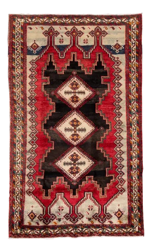 Vintage Persian Handmade Geometric Wool Rug