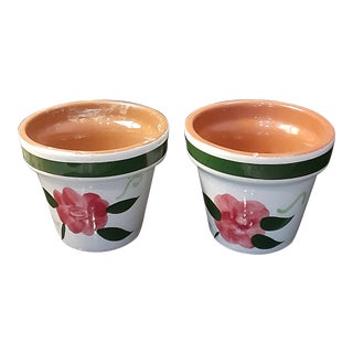 Final markdown.Mid Century Stangl Small Herb Planters- a Pair For Sale