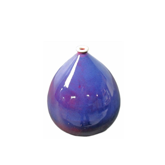 Chinese Purple Ceramics Bottle For Sale - Image 3 of 3